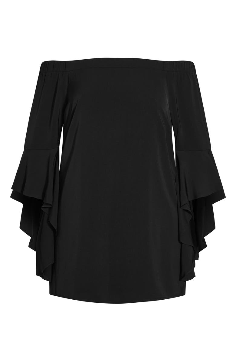 City Chic Romantic Off the Shoulder Long Sleeve Dress, Alternate, color,