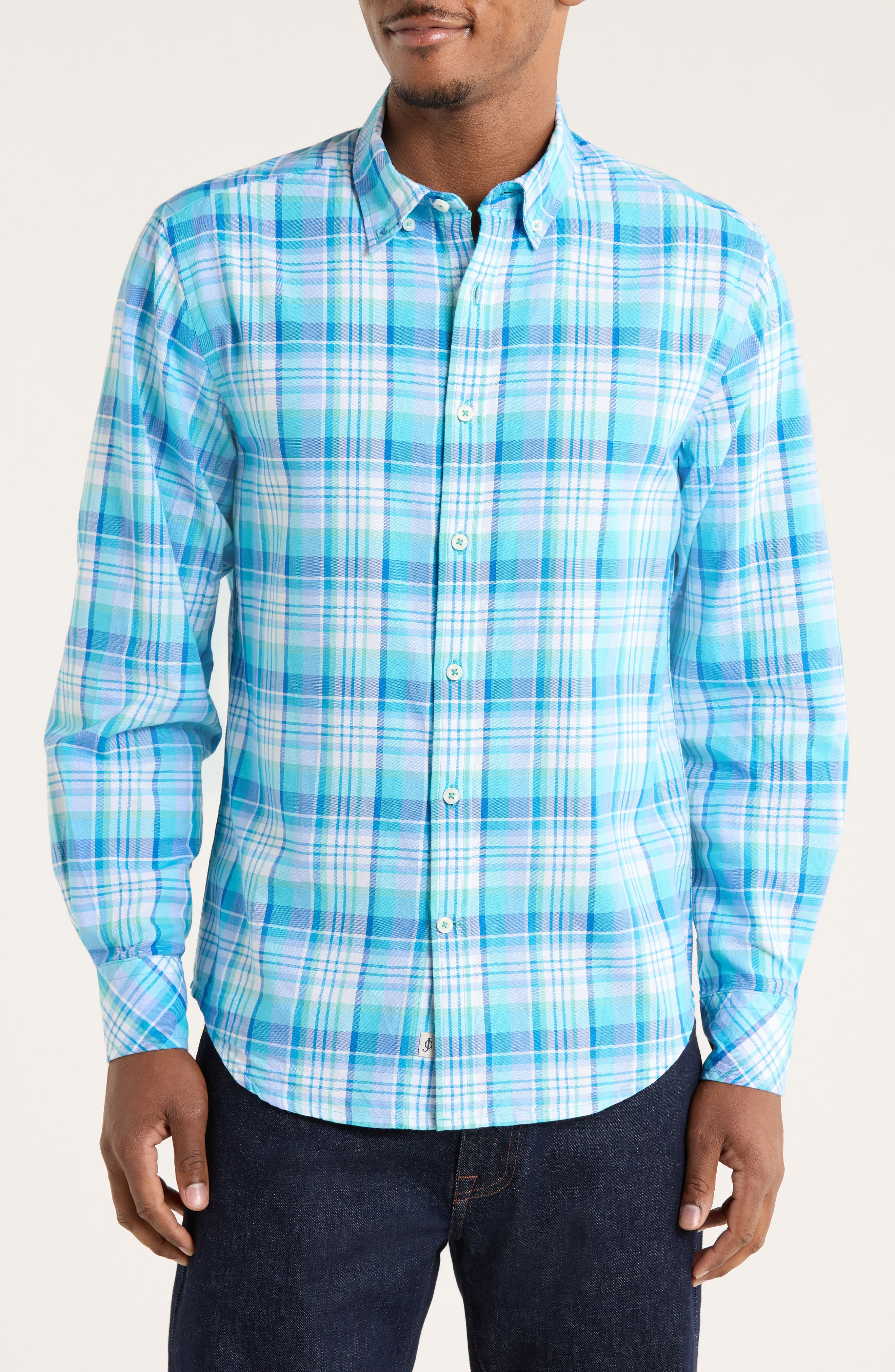 James Campbell Windram Long Sleeve Cotton Button-Up Shirt