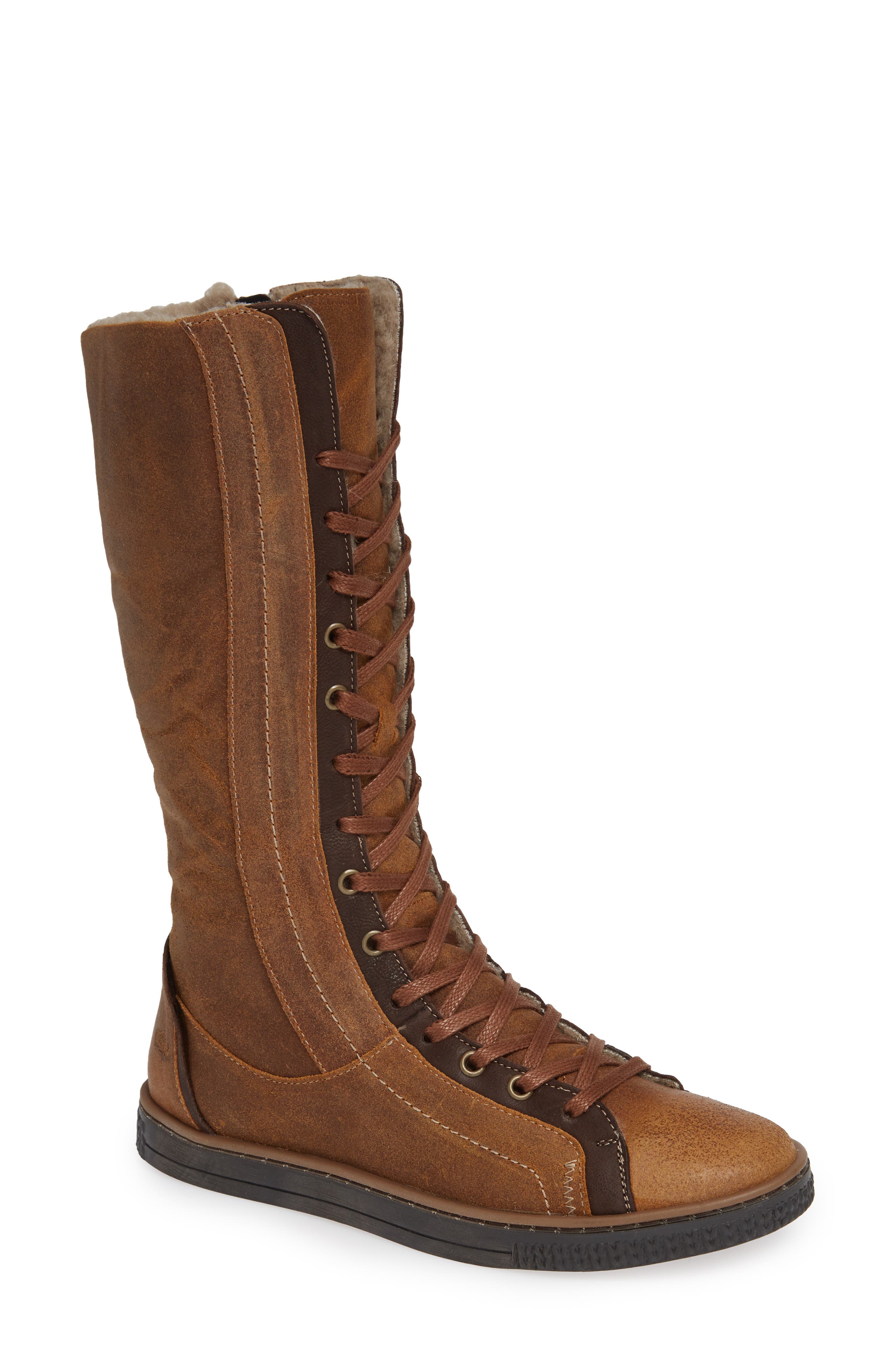 Nirvana Wool Lined Boot, Main, color, PEANUT LEATHER