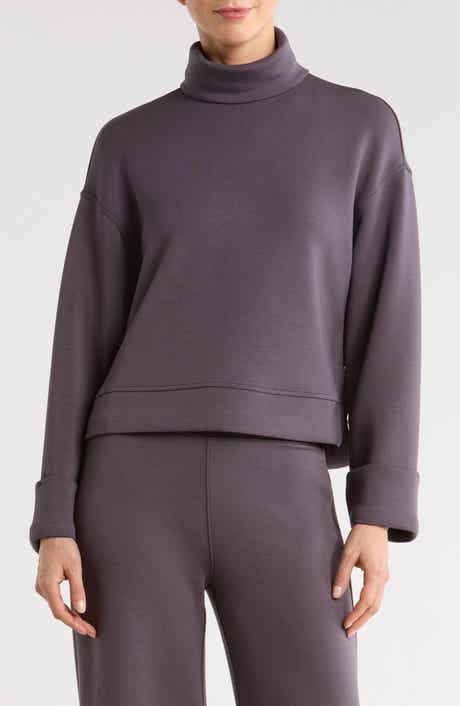 SPANX® Cuffed Sleeve Crop Turtleneck Sweatshirt