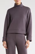 SPANX® Cuffed Sleeve Crop Turtleneck Sweatshirt