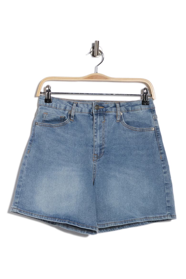 High Waist Denim Shorts, Alternate, color, MEDIUM WASH