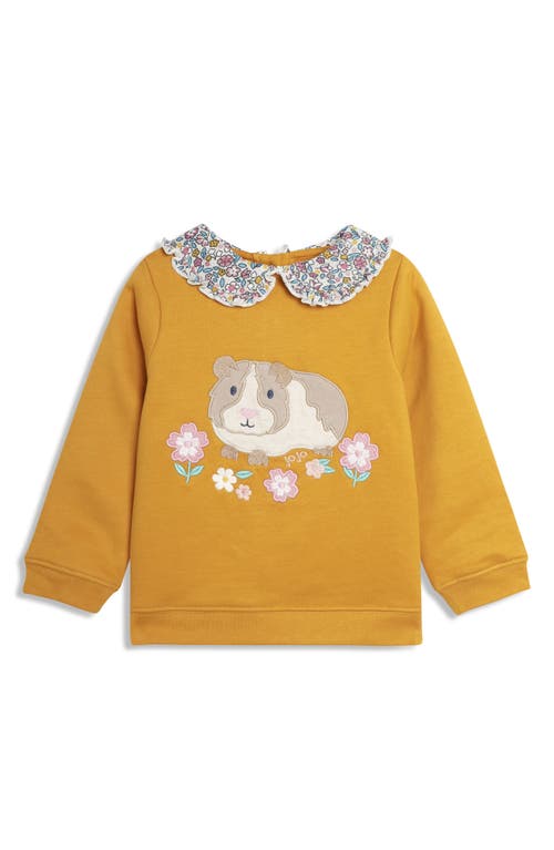 JOJO MAMAN BÉBÉ JOJO MAMAN BEBE GUINEA PIG APPLIQUÉ COTTON GRAPHIC SWEATSHIRT & FLORAL LEGGINGS SET
