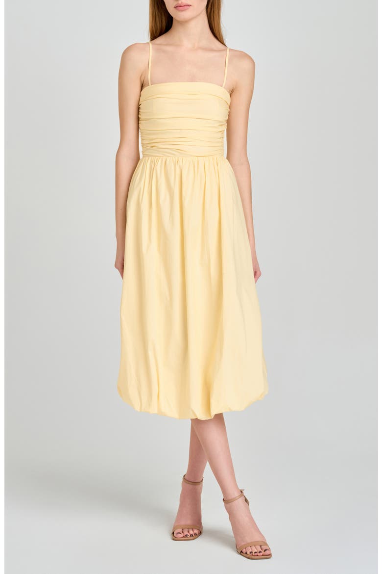 Katherine Bubble Hem Stretch Cotton Midi Dress, Alternate, color, YELLOW