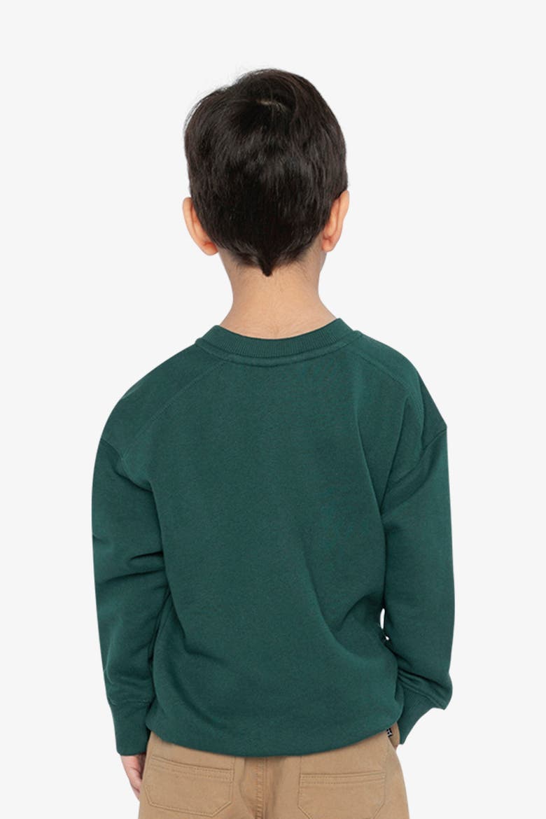 Fleece Crew Neck Line Graphic Sweatshirt, Alternate, color, Green Forest