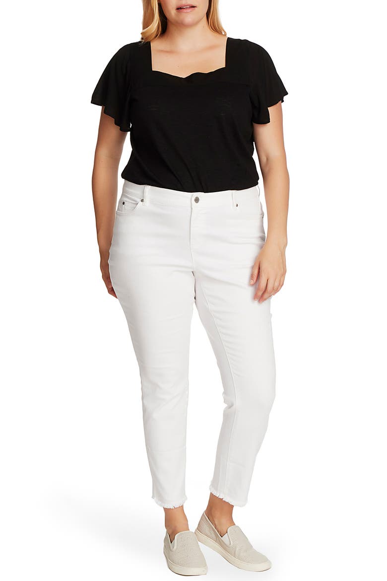 Fray Hem Jeans, Alternate, color, ULTRA WHITE
