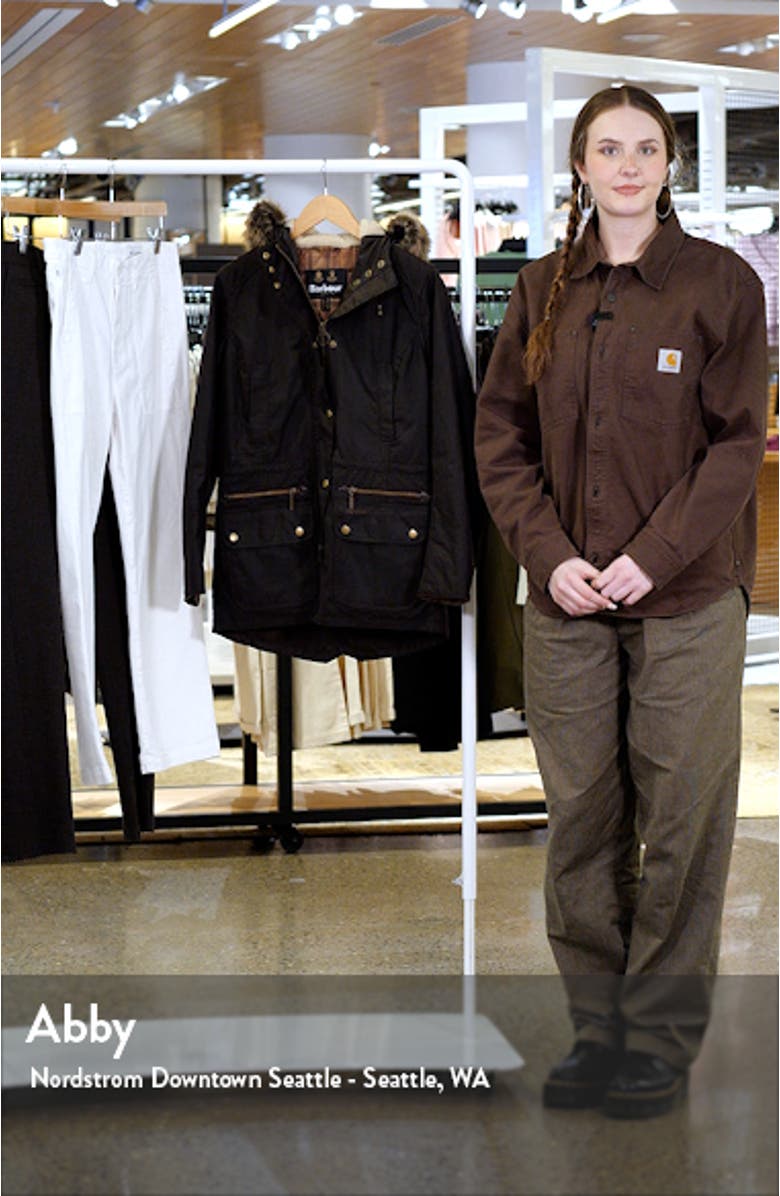 Kelsall Faux Fur 
Faux Shearling Trim Waxed Cotton Parka, sales video thumbnail