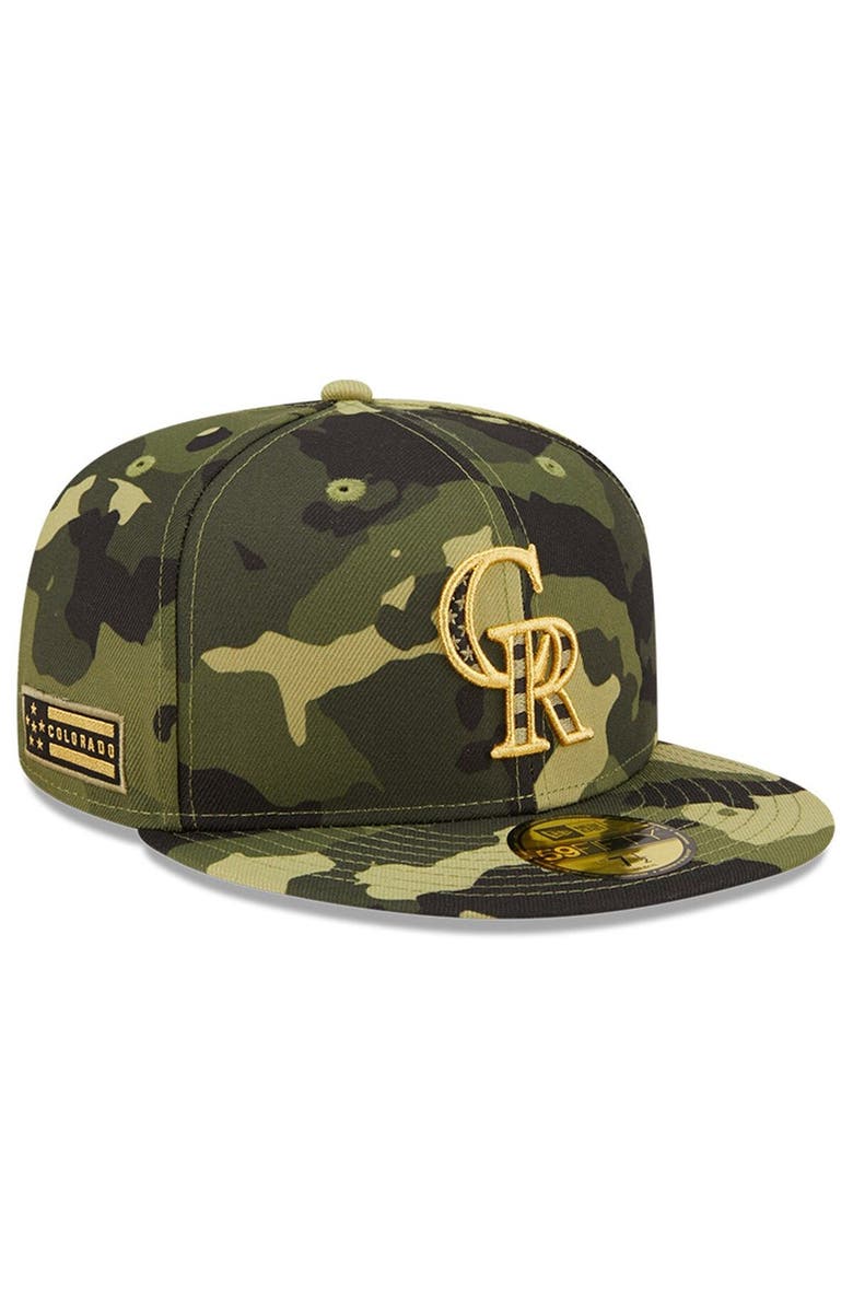 New Era Men's New Era Camo Colorado Rockies 2022 Armed Forces Day On-Field 59FIFTY Fitted Hat, Alternate, color, 