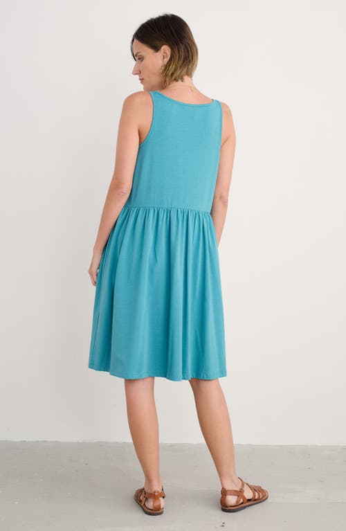 Seasalt Cornwall Sun Splendor Organic Cotton Stretch Jersey Tank Dress In Blue