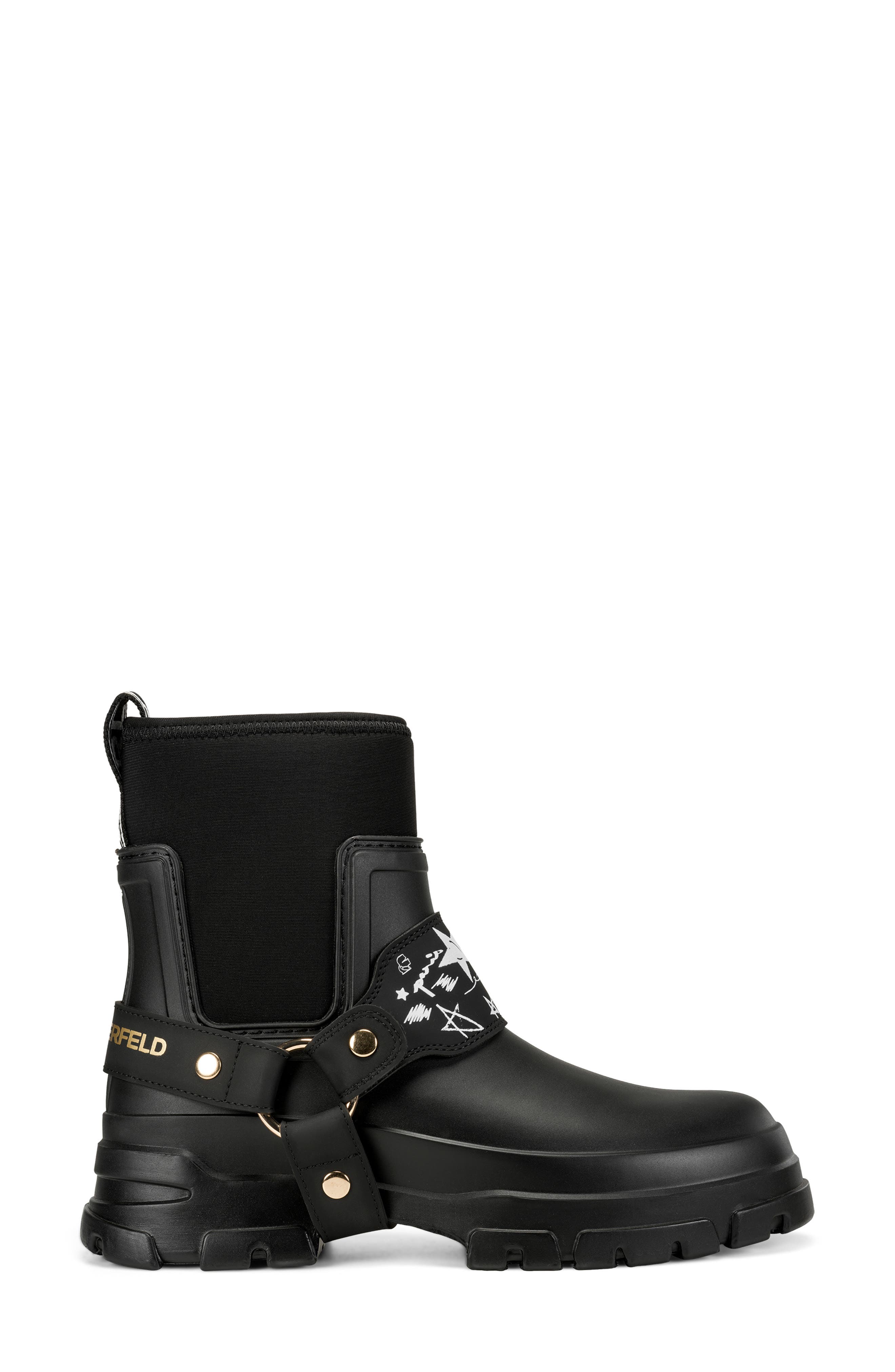 KARL LAGERFELD PARIS Ranelle Rain Boot, Alternate, color, Black
