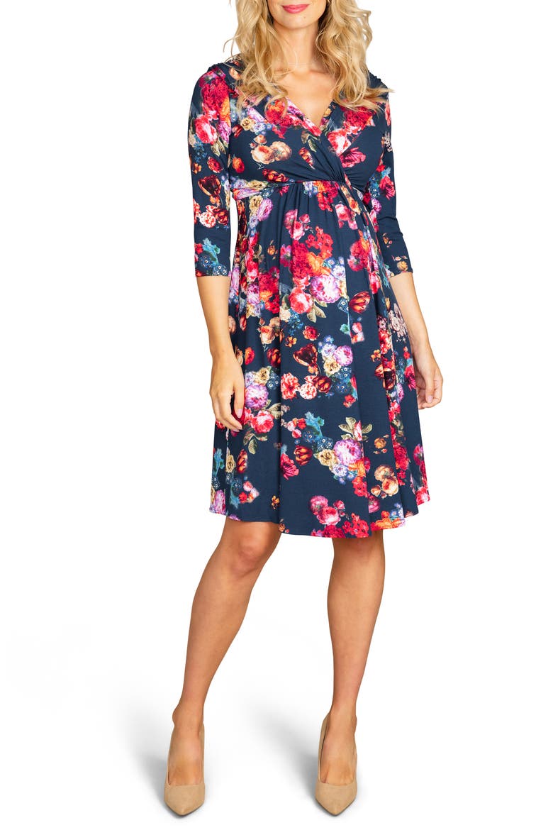 Willow Empire Waist Maternity Dress, Main, color, BLUE