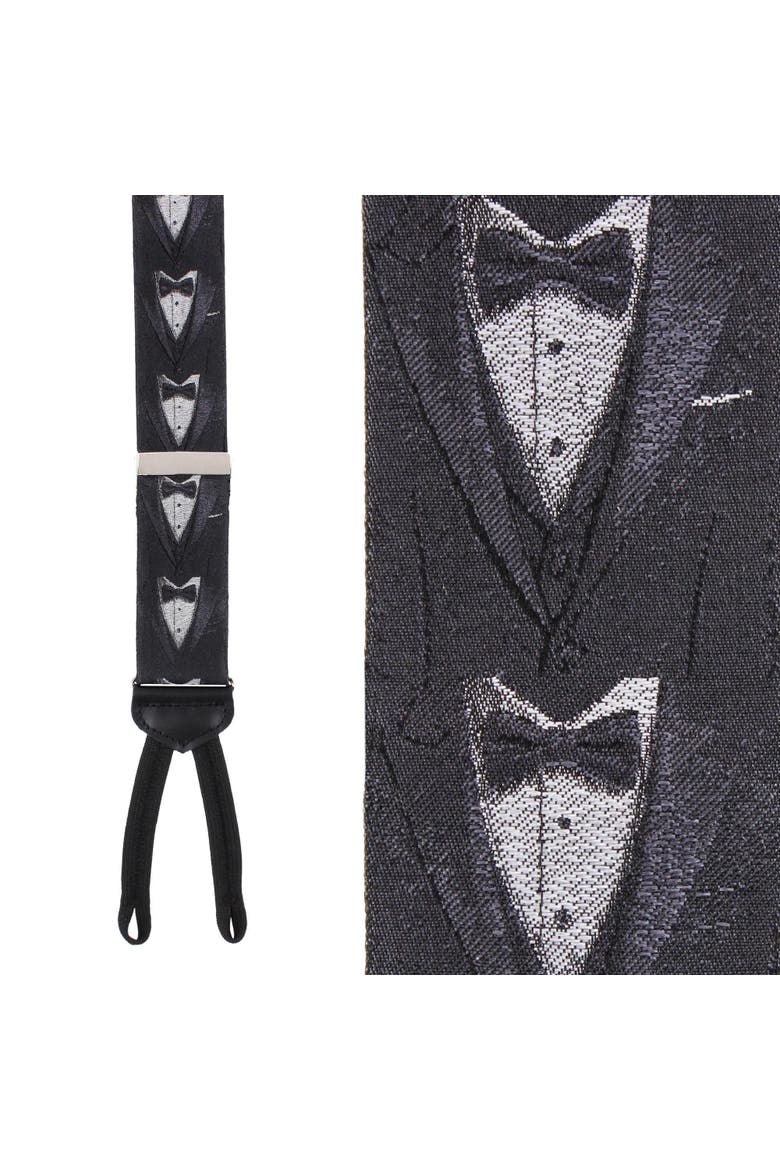 The Formal Affair Sik Novelty Formal End Suspenders, Main, color, Black