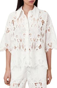 AllSaints Charli Embroidered Button-Up Shirt