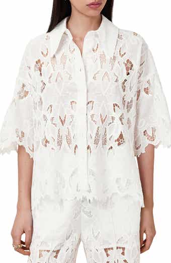 AllSaints Charli Embroidered Button-Up Shirt