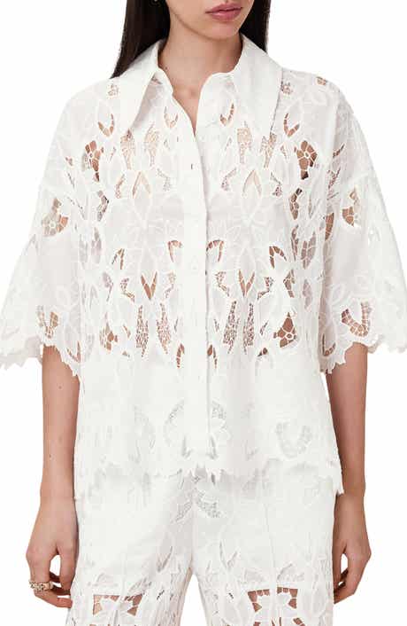 AllSaints Charli Embroidered Button-Up Shirt