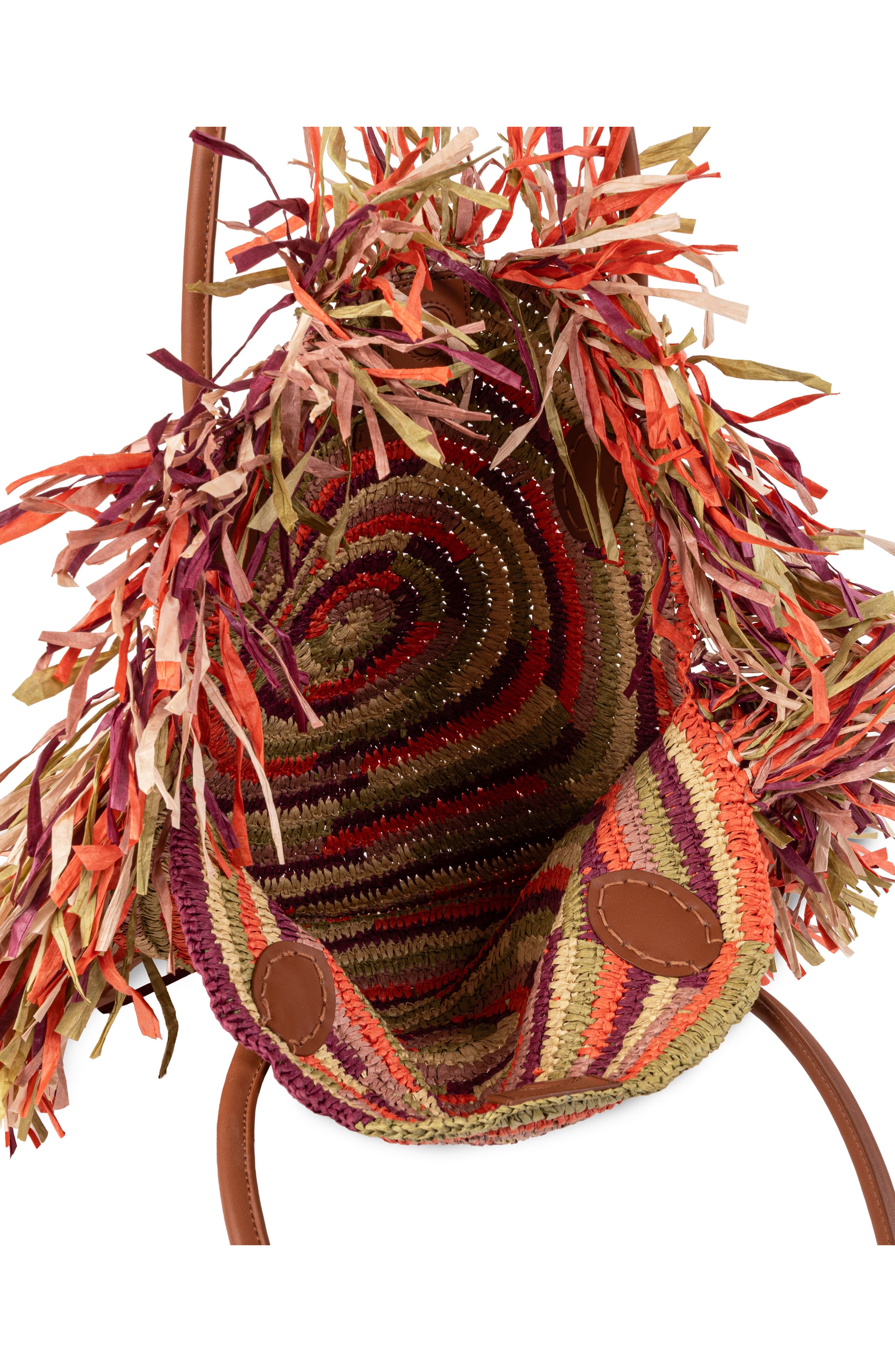 Sam Edelman Lily Fringe Circular Tote, Alternate, color, Rust