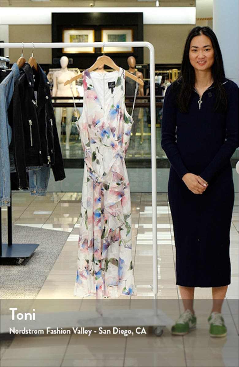 Floral Tie Belt High-Low Dress, sales video thumbnail