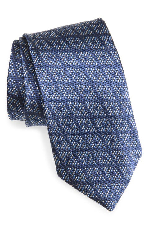 Geometric Jacquard Silk Tie