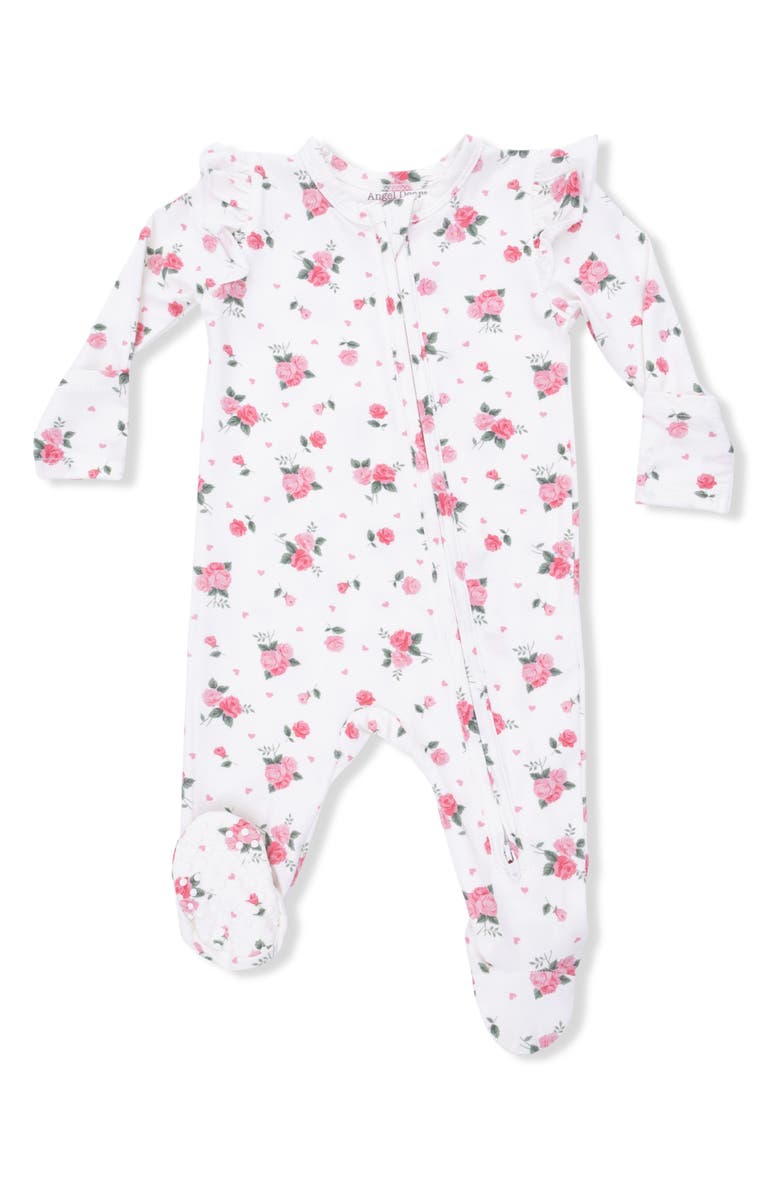 Angel Dear Pink Rosettes Footie, Main, color, Pink Cream