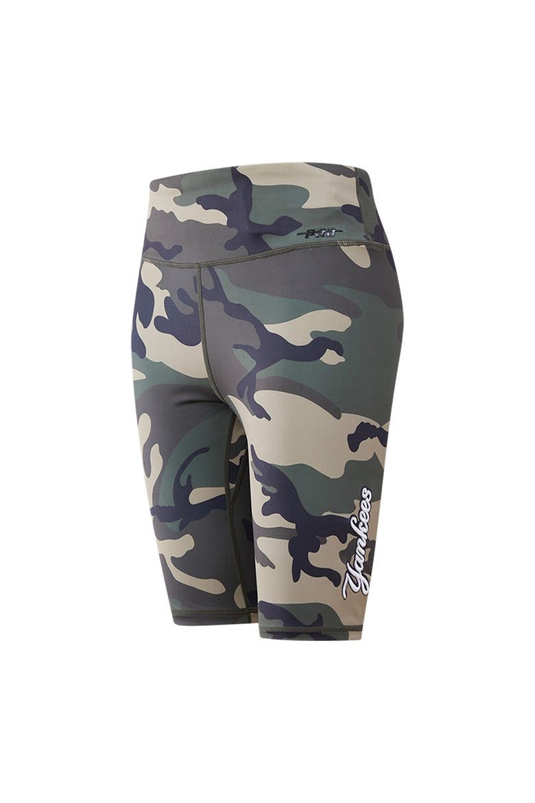 Women's Pro Standard Camo New York Yankees Allover Print Bike Shorts, Alternate, color, Camo
