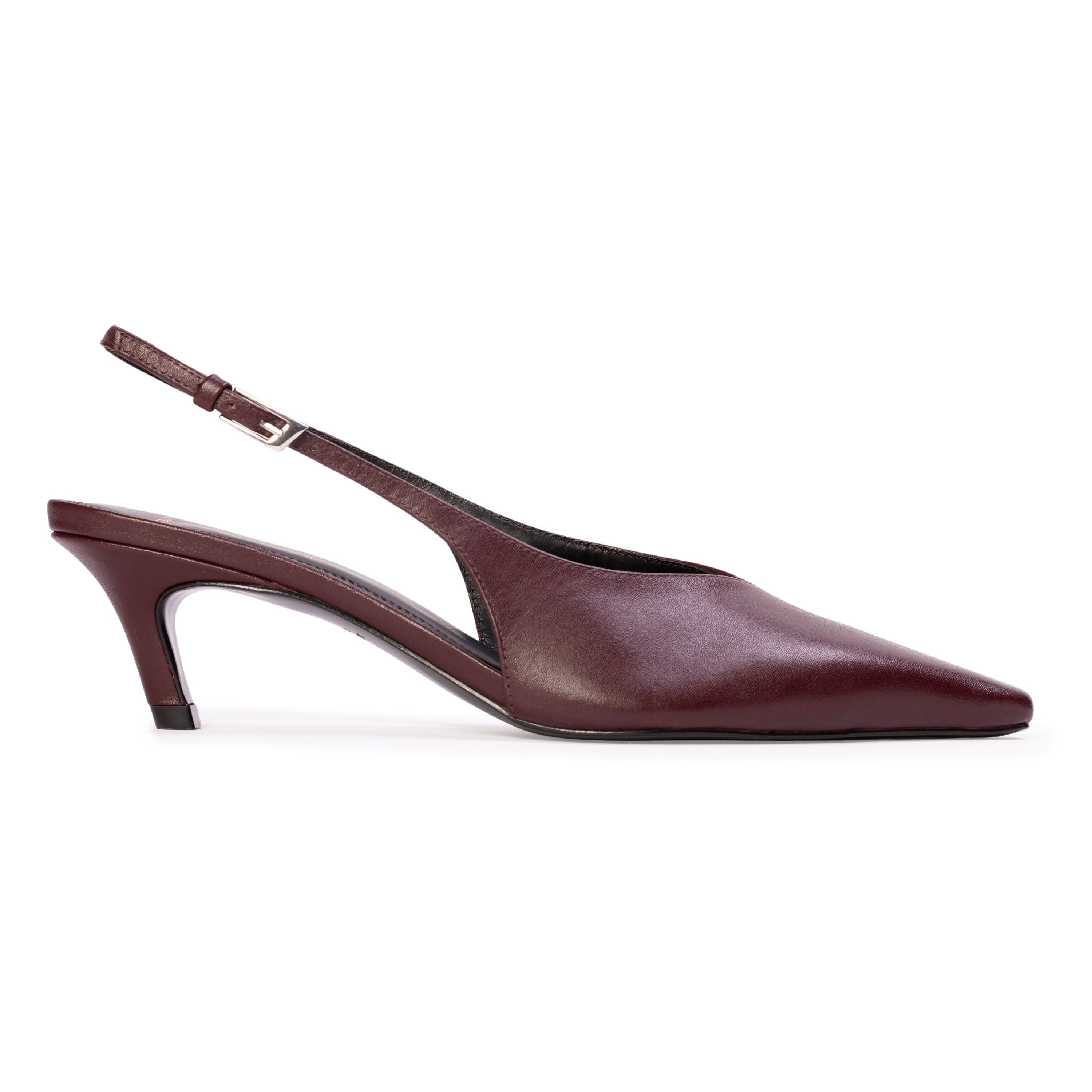BLACK SUEDE STUDIO Lou 50 Slingback Pump, Main, color, Bordeaux Leather