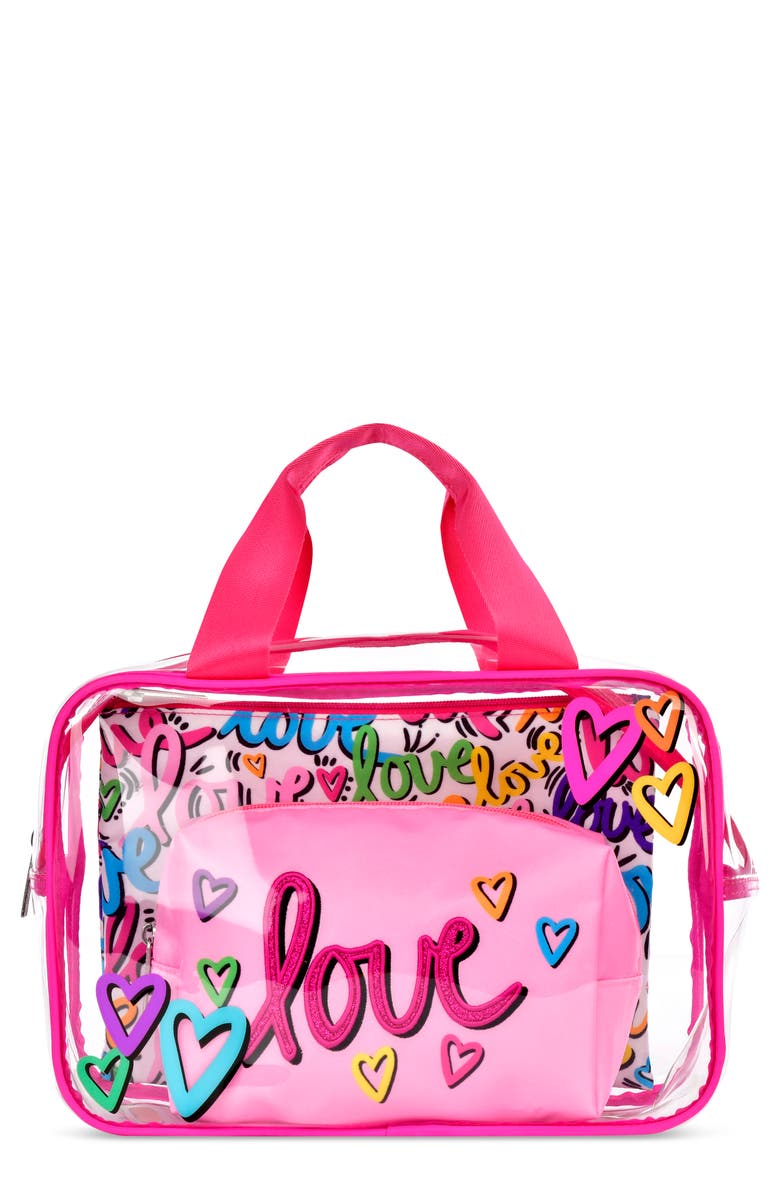 Iscream Kids' Corey Paige Love Letters Cosmetic Bag, Main, color, Multi Pink
