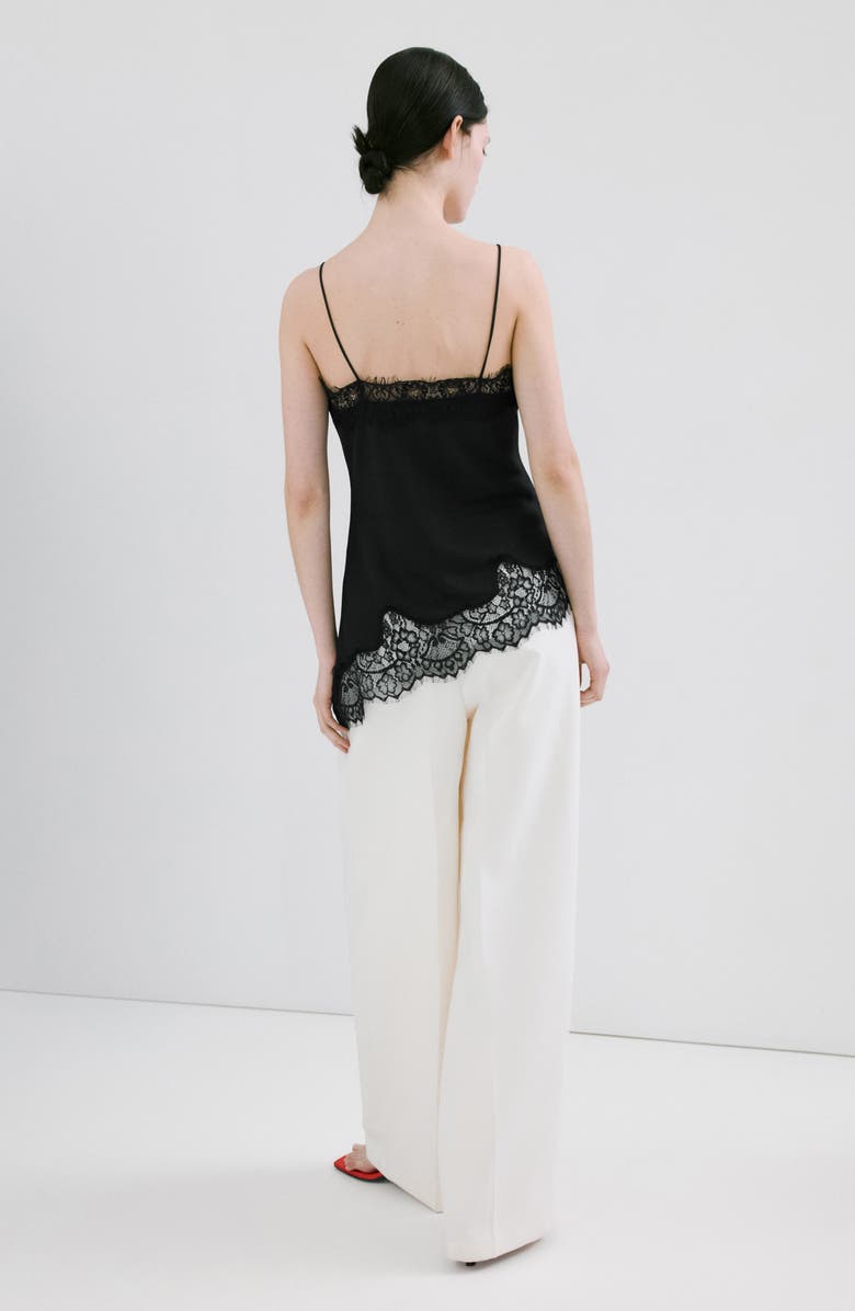 MANGO Tinta Lace Camisole, Alternate, color, Black