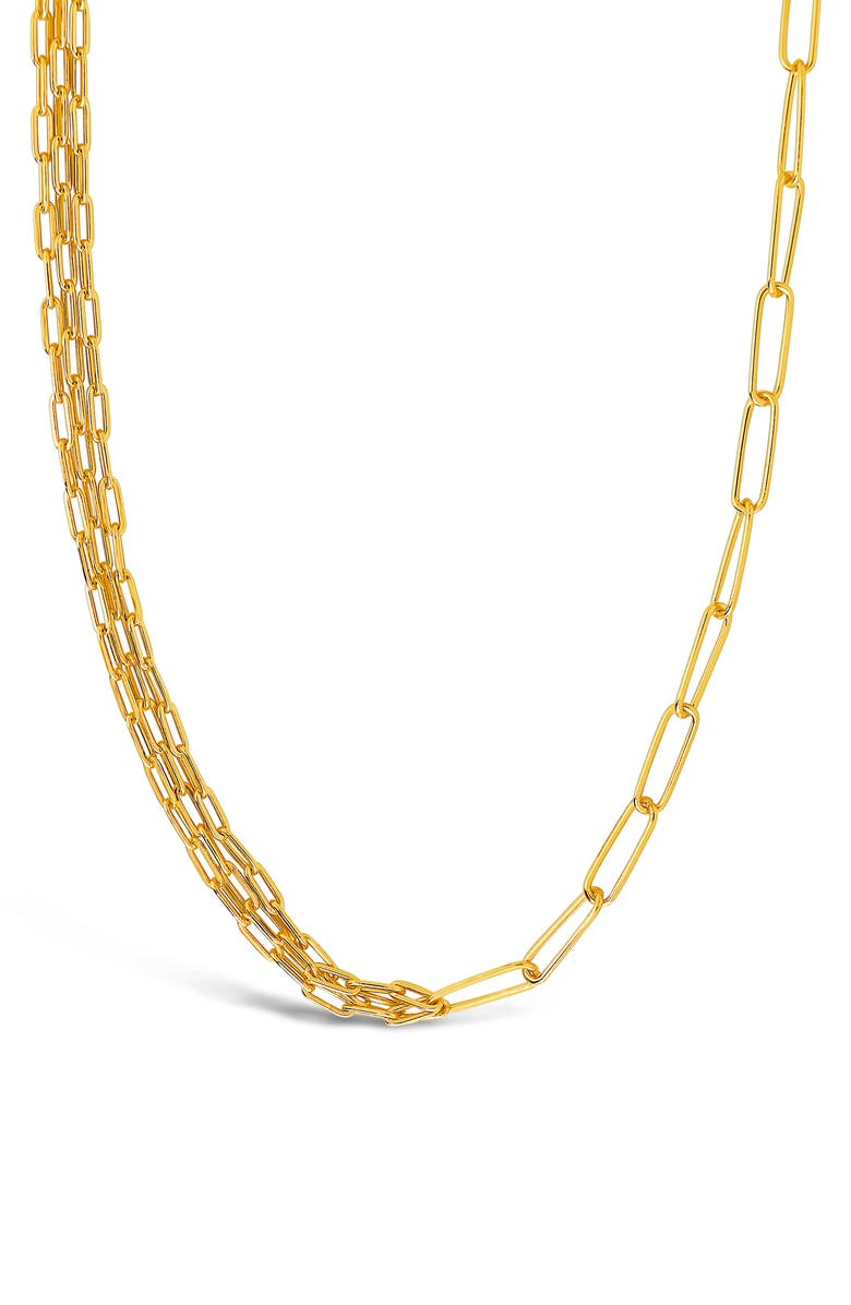 Sterling Forever Layered Paper Clip Chain Necklace, Alternate, color, 