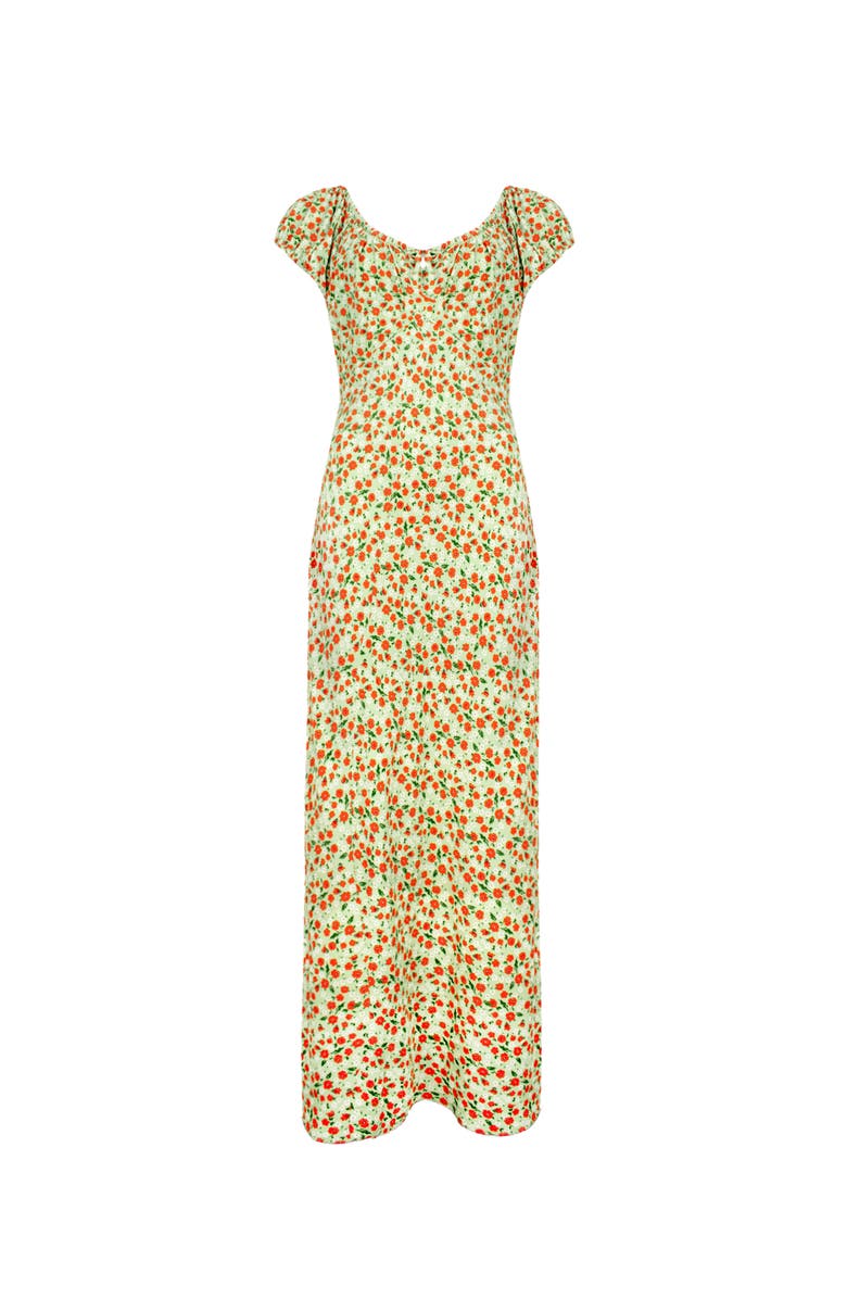 Ro&Zo Gathered Neckline Midi Dress, Alternate, color, Green