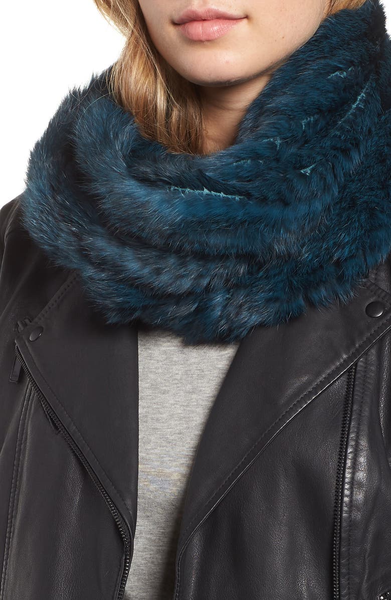 Jocelyn Genuine Rabbit Fur Infinity Scarf, Main, color, 