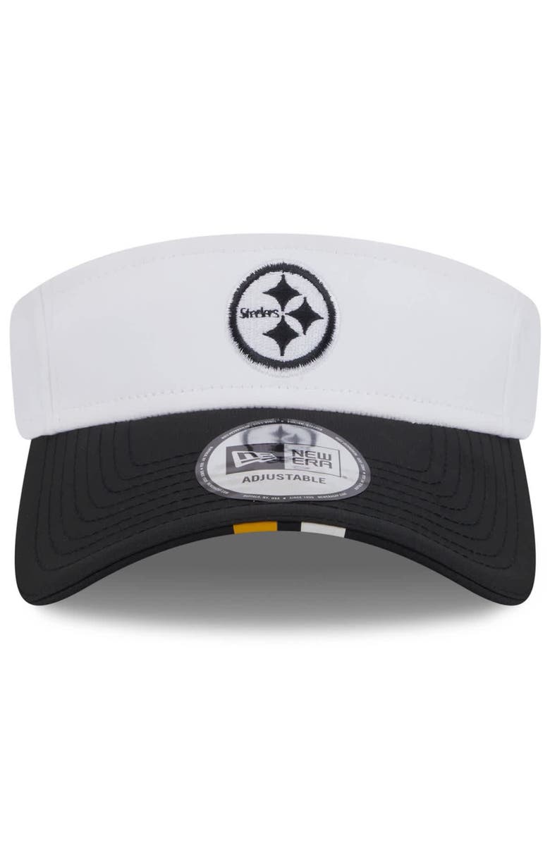 New Era Men's New Era  White/Black Pittsburgh Steelers 2025 NFL Training Camp Adjustable Visor, Alternate, color, White