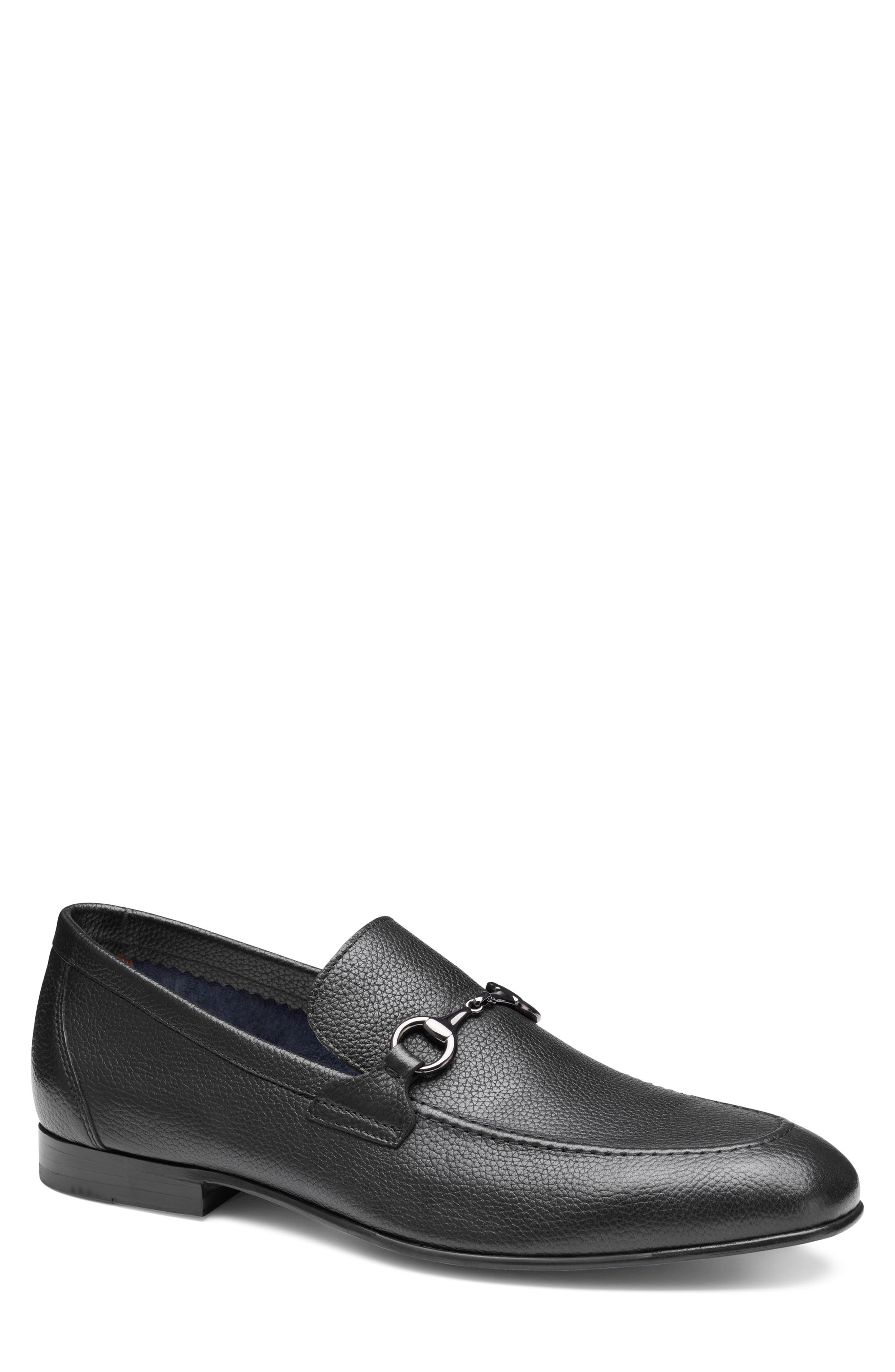 Johnston & Murphy Higgins Bit Loafer, Main, color, Black Full Grain