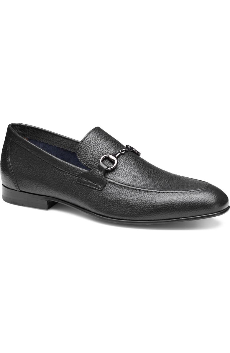 Johnston & Murphy Higgins Bit Loafer, Main, color, Black Full Grain