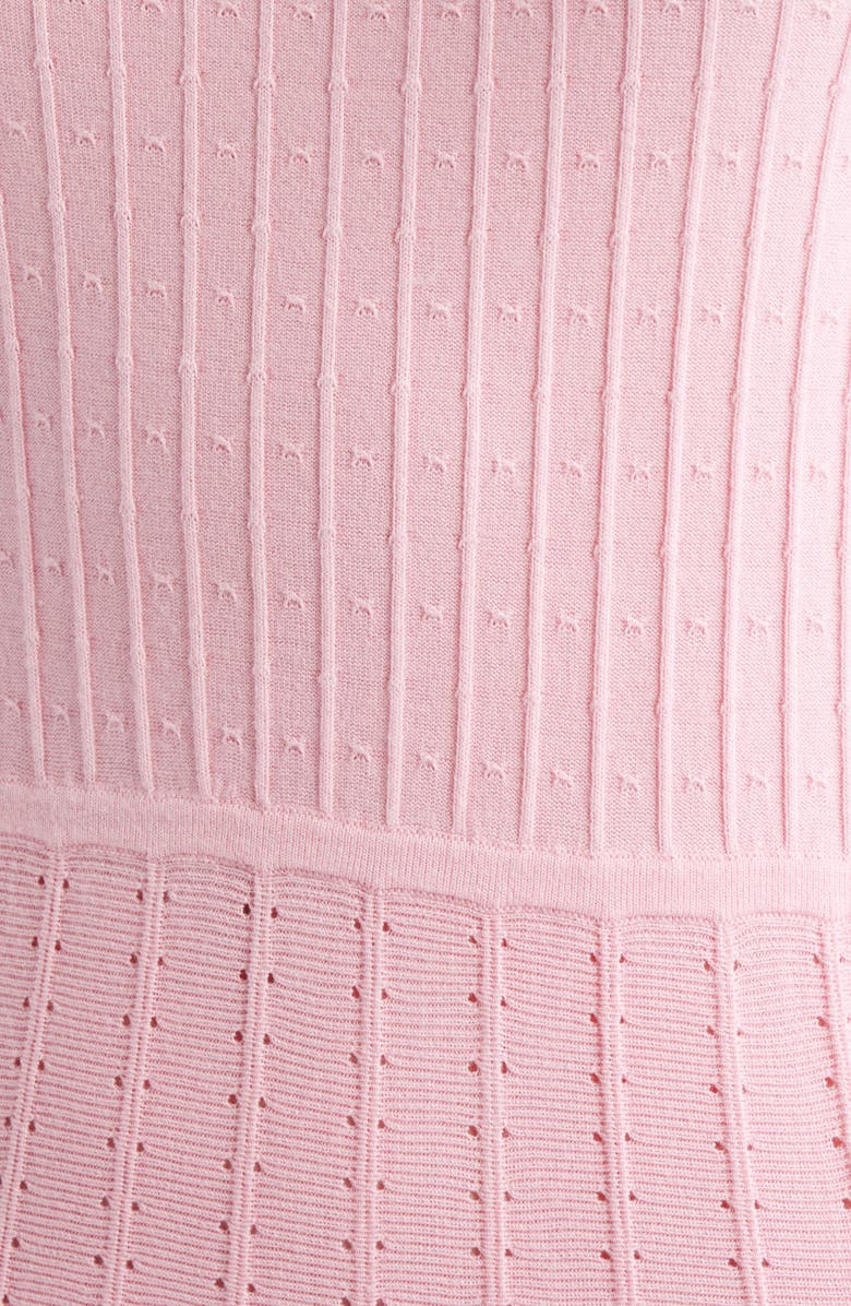 Elie Tahari The Carla Pointelle Sweater Dress, Alternate, color, Rose Veil