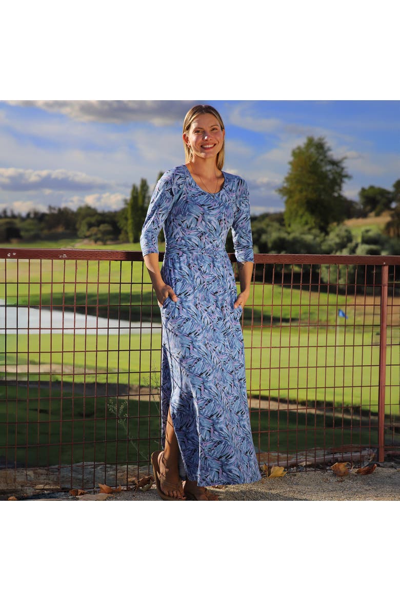 Scoop Neck Maxi Dress, Alternate, color, Brushstrokes