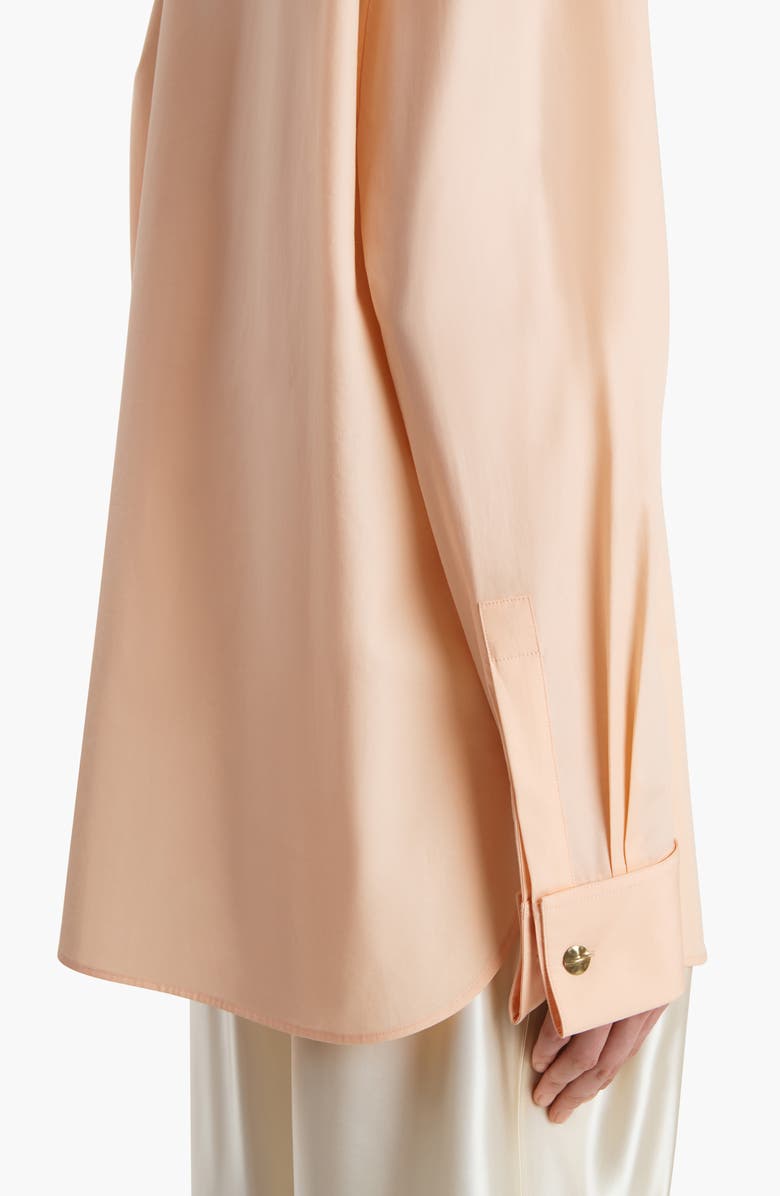 Khaite Newton Organic Cotton Poplin Button-Up Shirt, Alternate, color, Light Peach