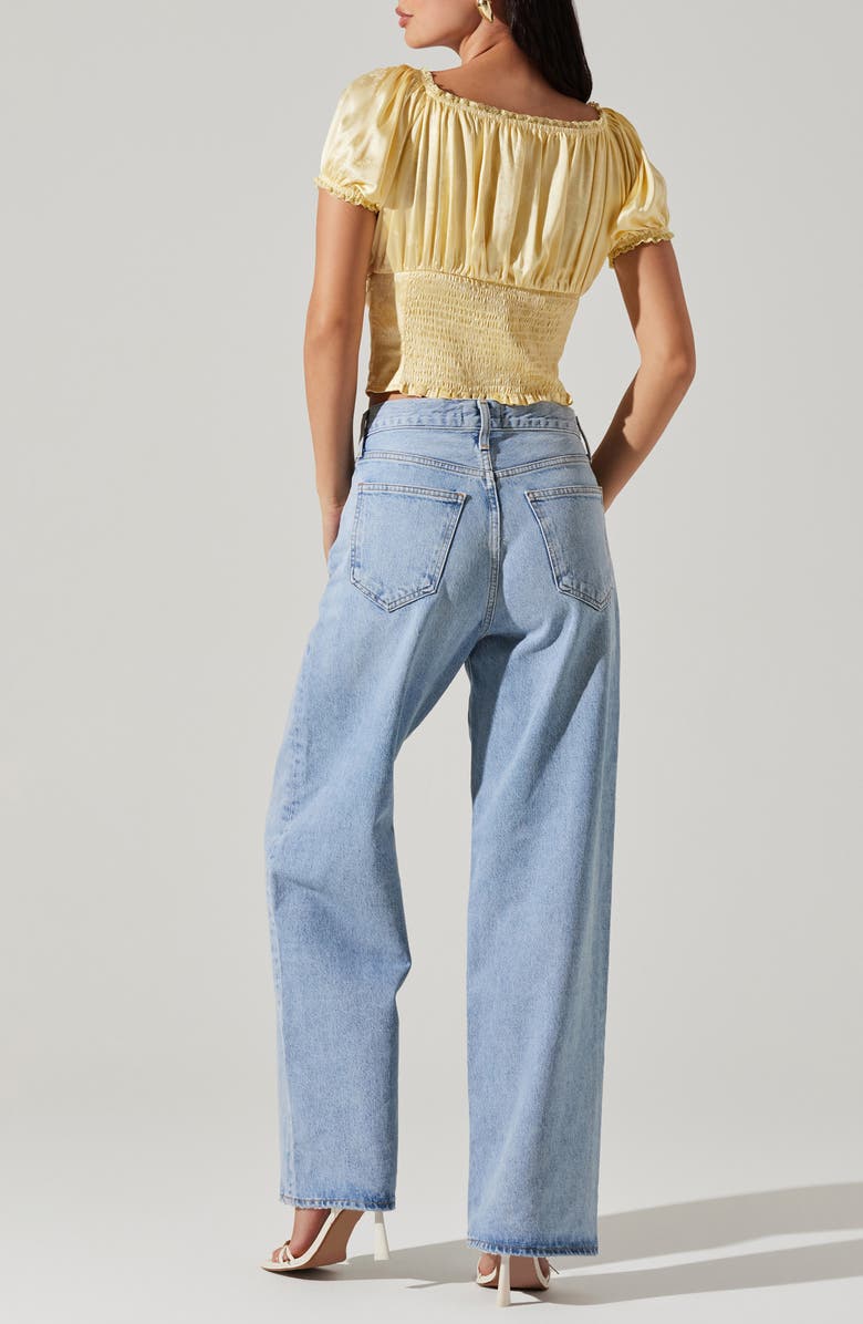 ASTR the Label Prisca Tonal Embroidery Crop Top, Alternate, color, Yellow