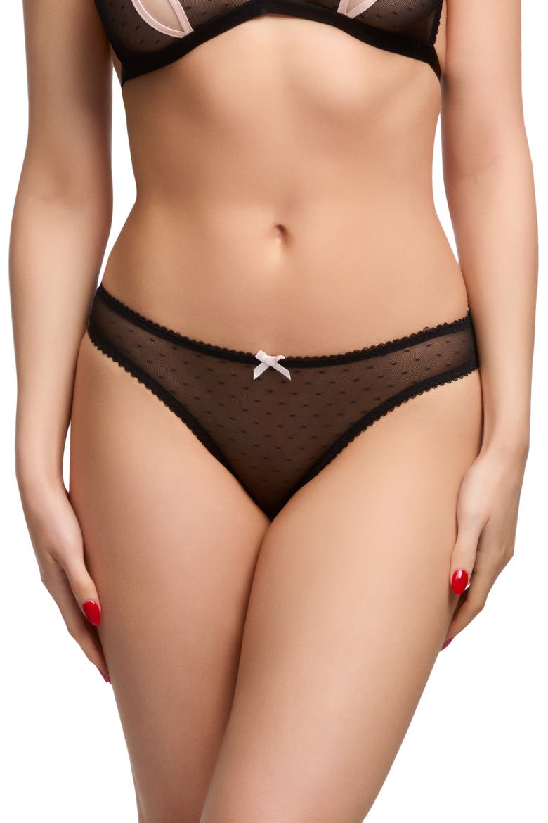 Coquine Open Back Bikini Briefs, Alternate, color, BLACK