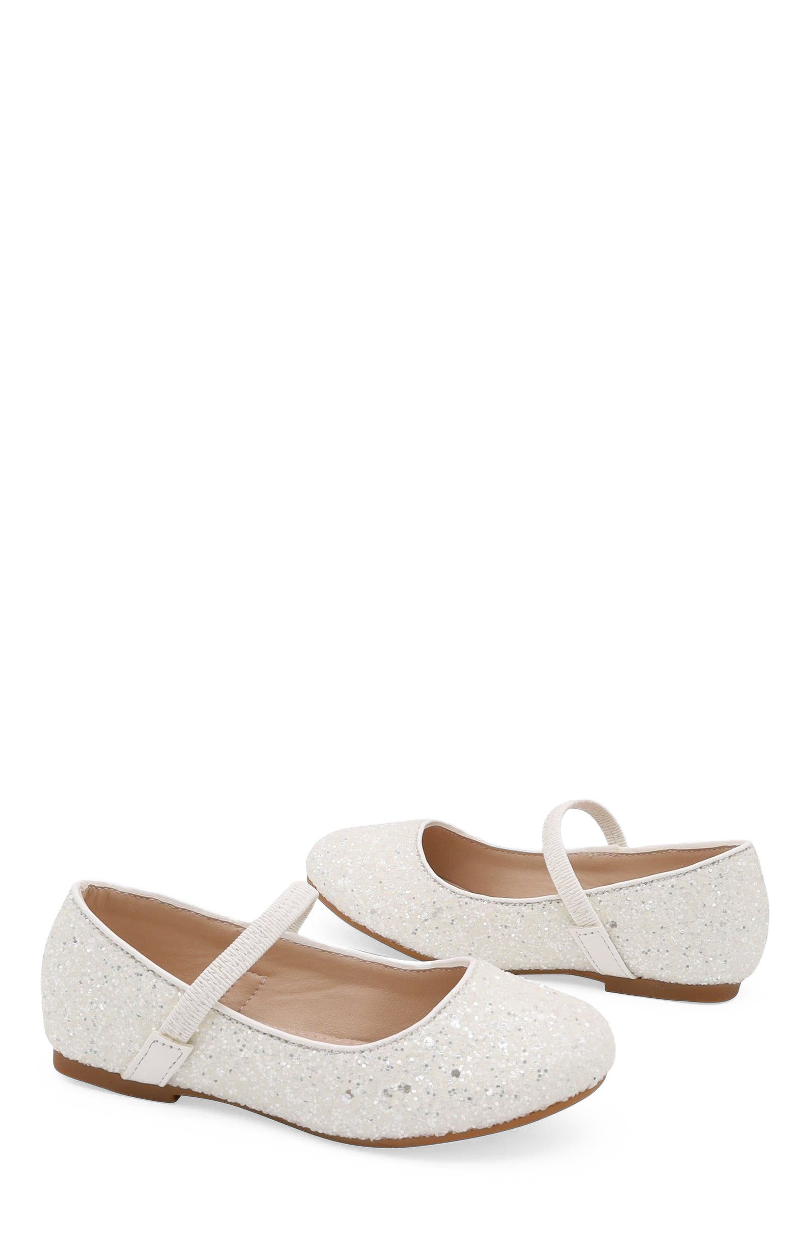 Kailee P Ridley-RG Rock Glitter Mary Jane Ballet Flats, Alternate, color, White