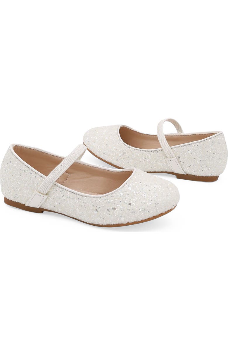 Kailee P Ridley-RG Rock Glitter Mary Jane Ballet Flats, Alternate, color, White