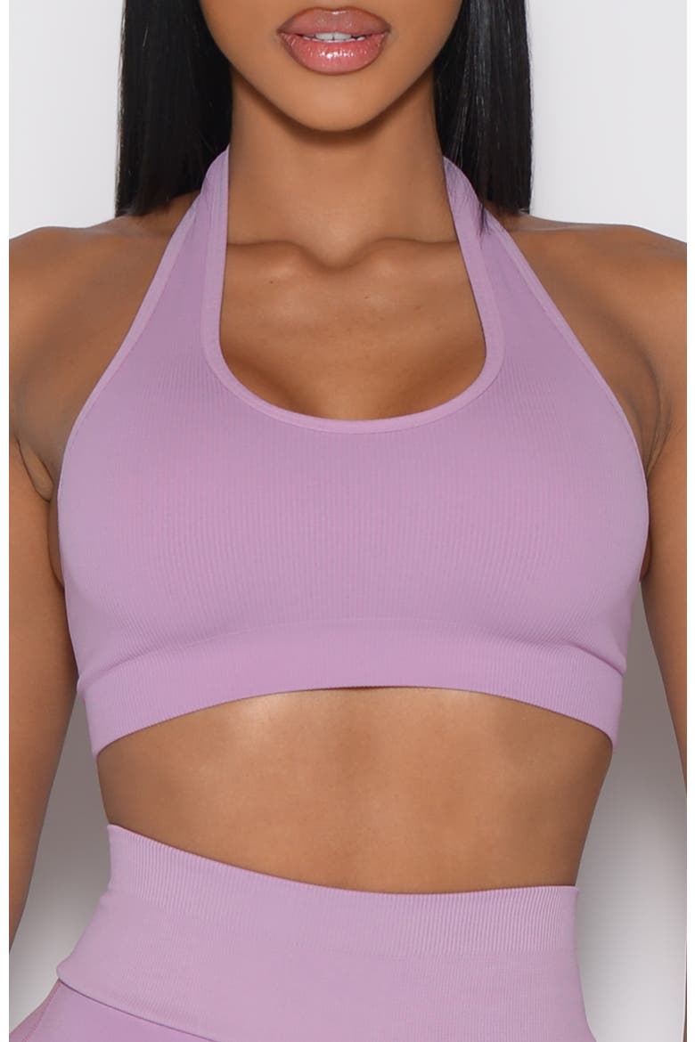 Rib Backless Bra, Main, color, Smokey Grape