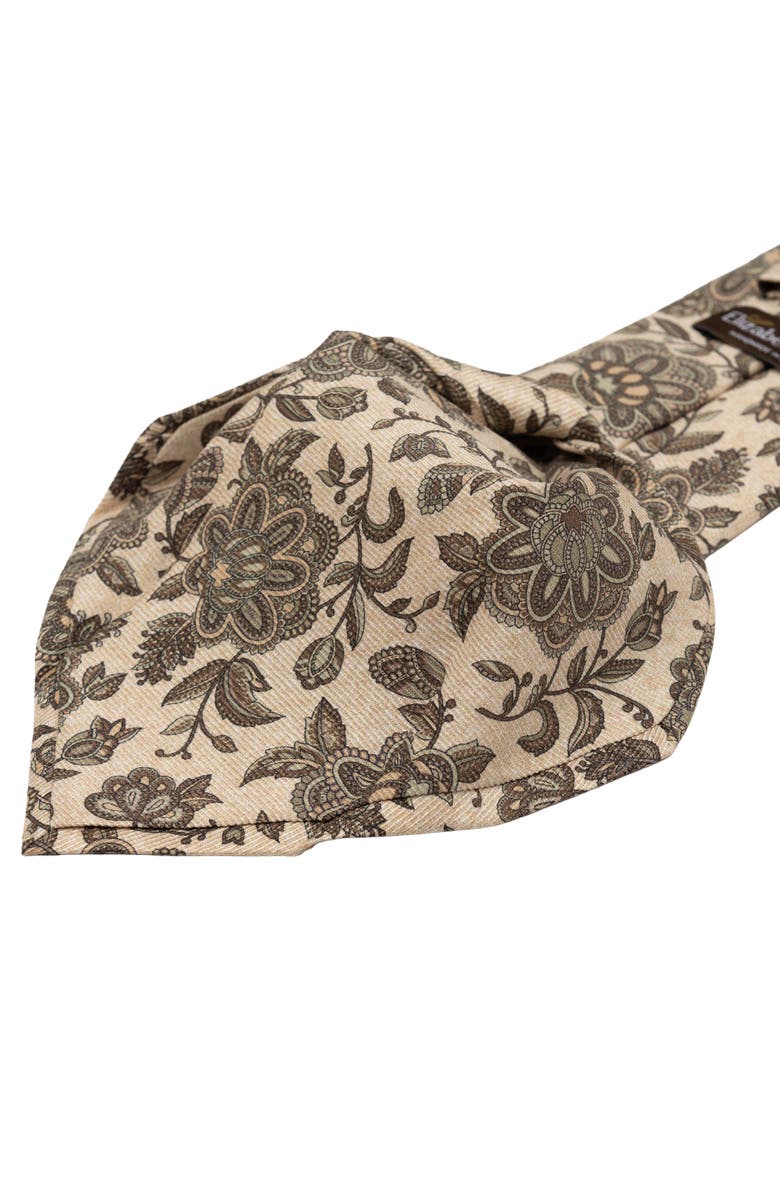 Elizabetta Sartori - Extra Long Printed Silk Tie for Men, Alternate, color, Beige And Sage