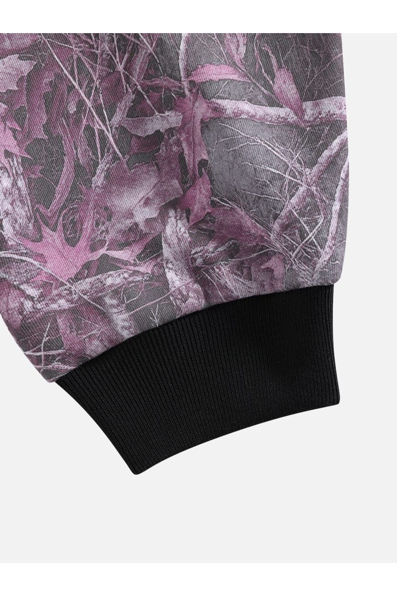 Boxy Camo Zip Up Sweatshirt, Alternate, color, Pink
