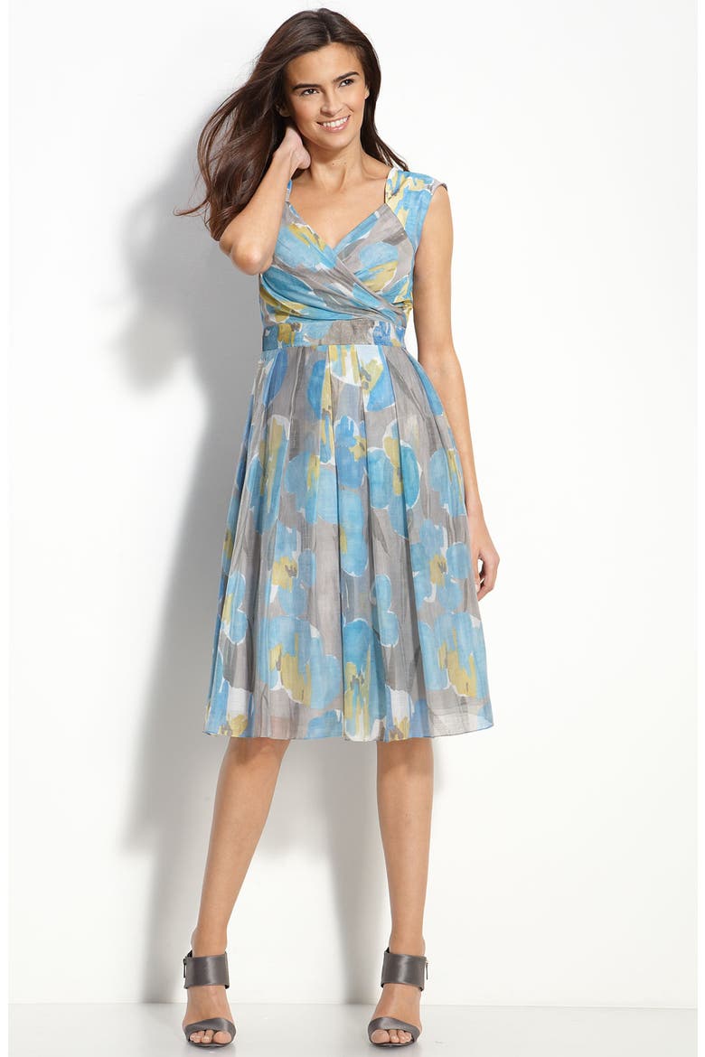 Print Overlay Dress, Main, color, BLUE MULTI
