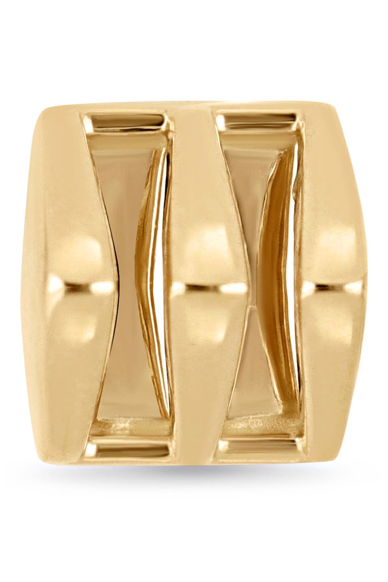 14K Gold Caged Stud Earrings, Alternate, color, 14K YELLOW GOLD