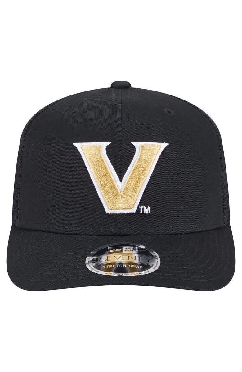 New Era Men's New Era Black Vanderbilt Commodores Primary 9SEVENTY Trucker Stretch-Snap Hat, Alternate, color, Black