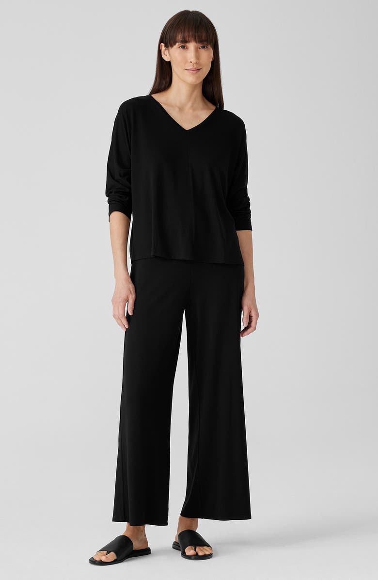 Eileen Fisher V-Neck Three-Quarter Sleeve Top, Alternate, color,