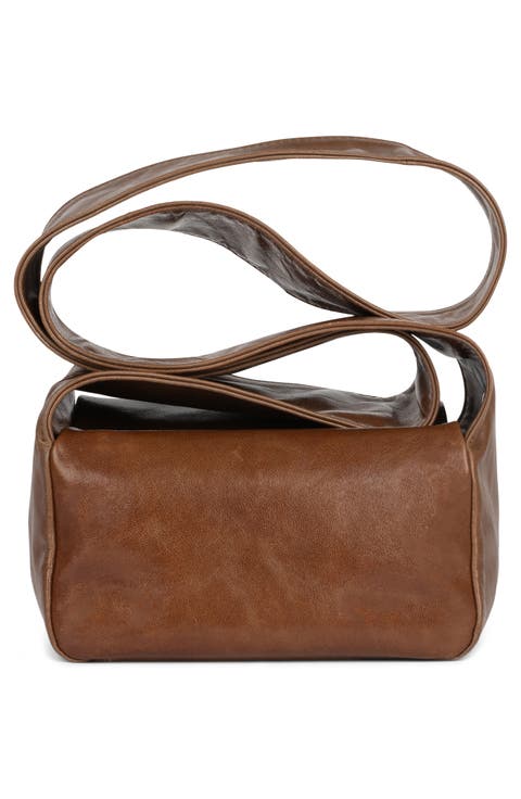 Boxed-Up Leather Crossbody Bag