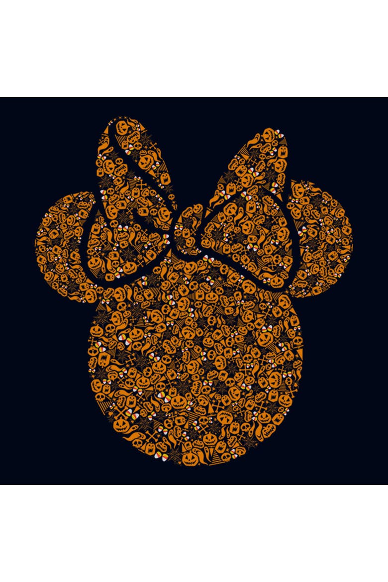 Girl's Minnie Mouse Halloween Disney Minnie Mouse Silhouette Filled T-Shirt, Alternate, color, Navy Blue