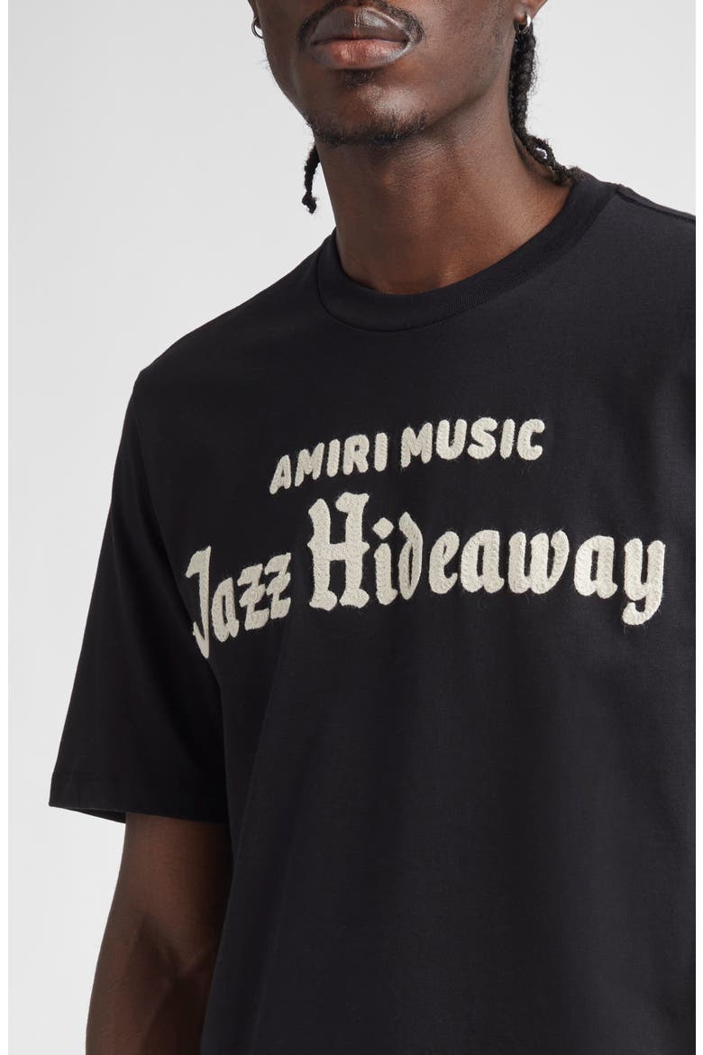 Jazz Hideaway Embroidered T-Shirt, Alternate, color, BLACK